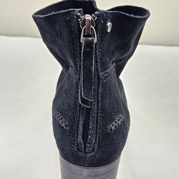 Ugg Western Casual Ankle Booties Suede Black Block Heel Short Boots Size 9.5 - Picture 10 of 11
